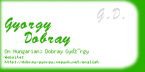 gyorgy dobray business card